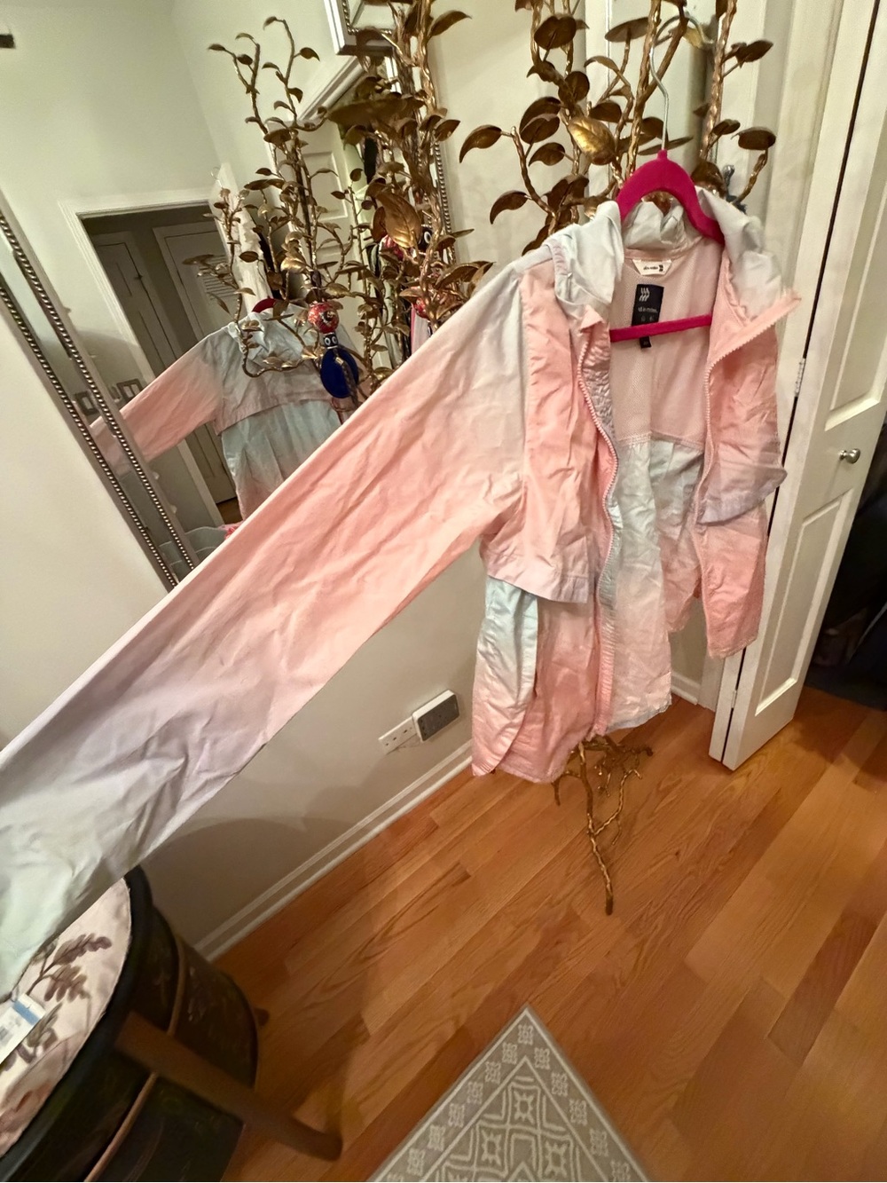 all in motion Pink and White girl’s rain Jacket with Hood